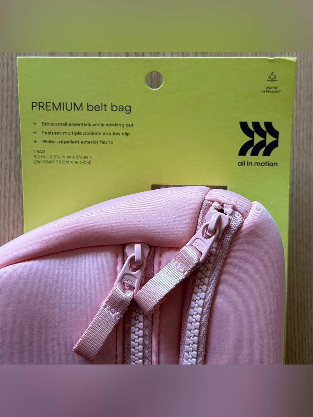 NWT All In Motion Premium Belt Bag Blush Pink Water-Resistant Knit Fanny Pack - Picture 13 of 15